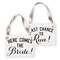 Ritzy Rose 2 Funny Ring Bearer Sign - Black on 11x8in White Linen Cardstock with Gray Ribbon